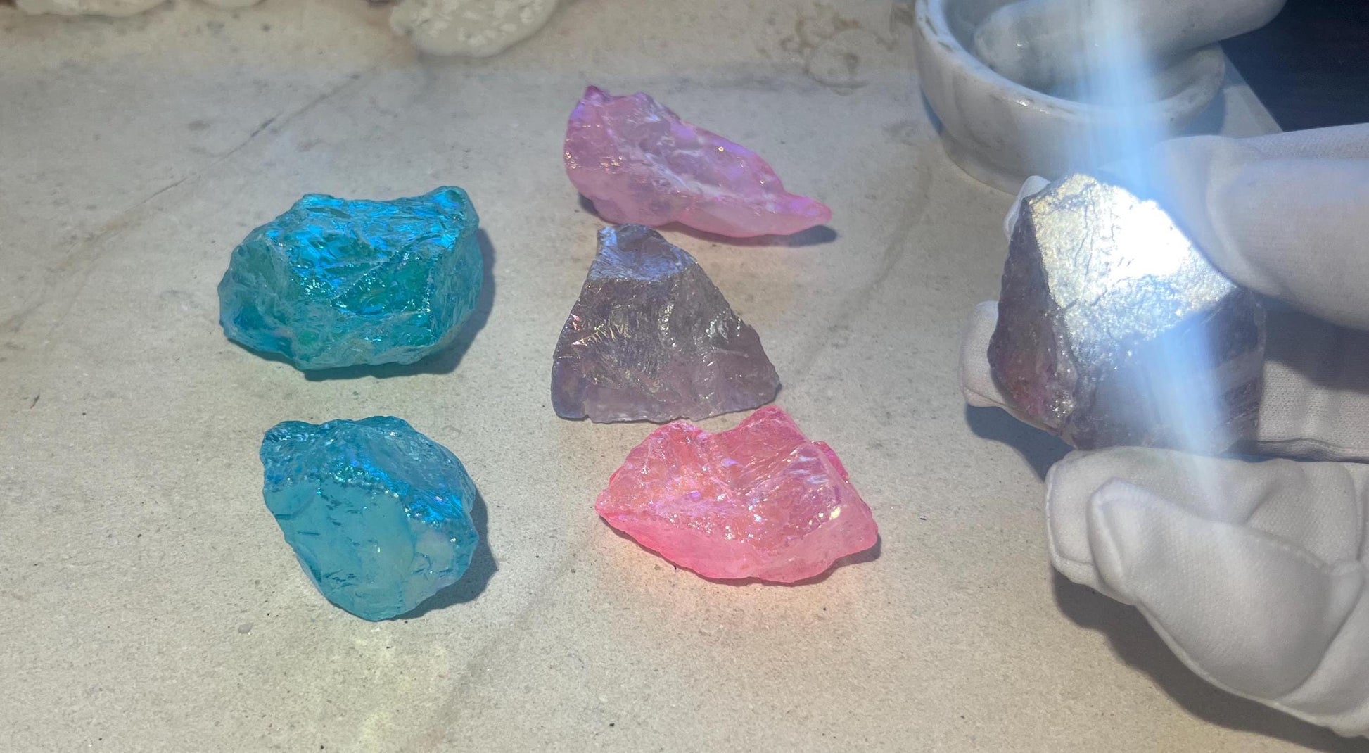 Spiritual Energy Power Pack Aura Blue Quartz Aura Amethyst and Angel Aura Quartz Personal Home Decor Focus Home Decor Birthday Gift Anxiety