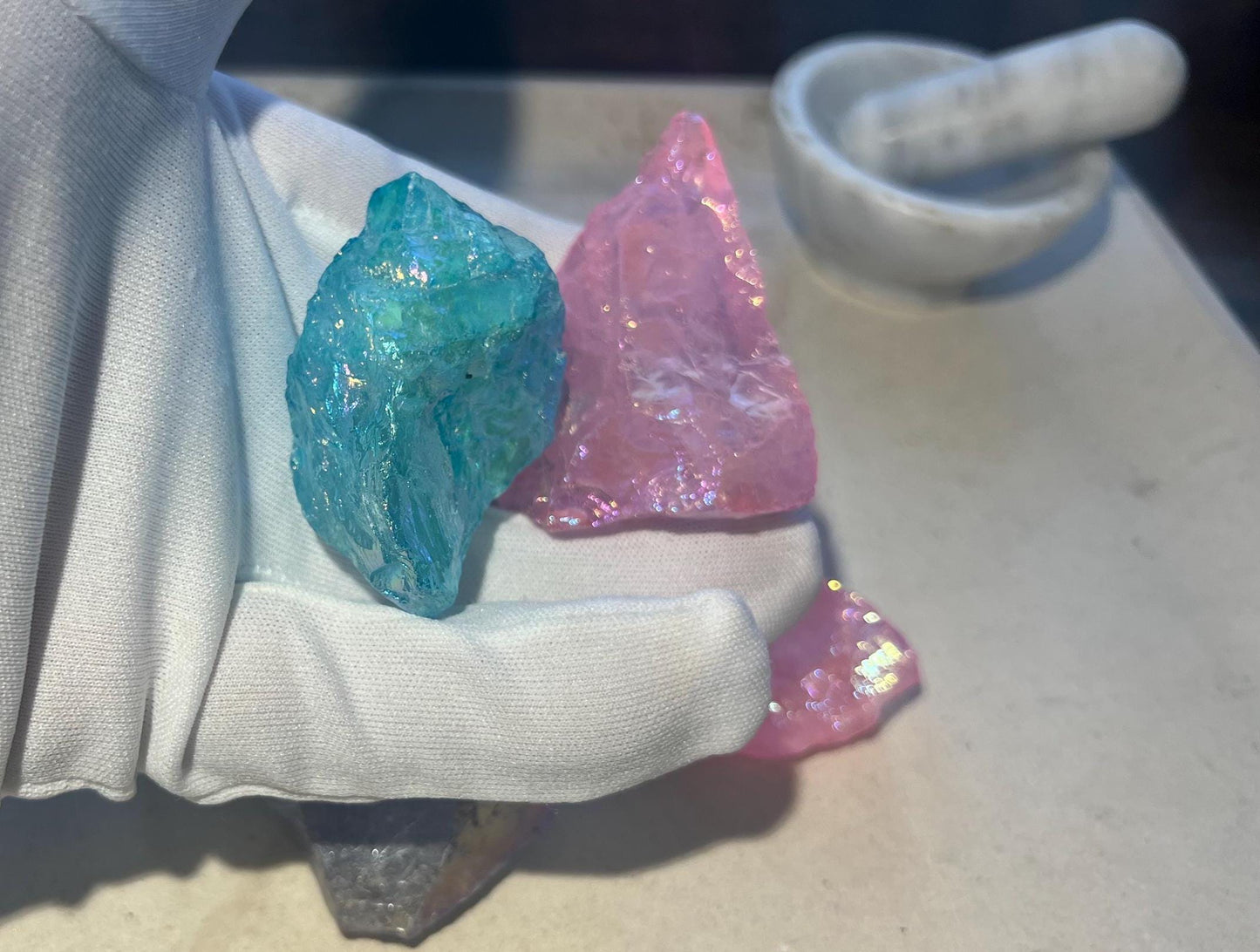 Raw Aura Quartz Crystal Power Pack, Spiritual Decor
