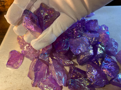 Angel Aura Quartz Crystal: Raw Purple Stone for Anxiety & Meditation