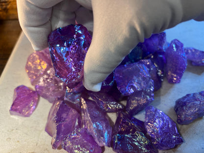 Angel Aura Quartz Crystal: Raw Purple Stone for Anxiety & Meditation