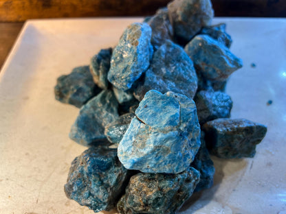 Raw Blue Apatite Crystals Natural Crystal Worry Stone Home Decor Anxiety Pocket Distraction Meditation Gift Birthday Christmas