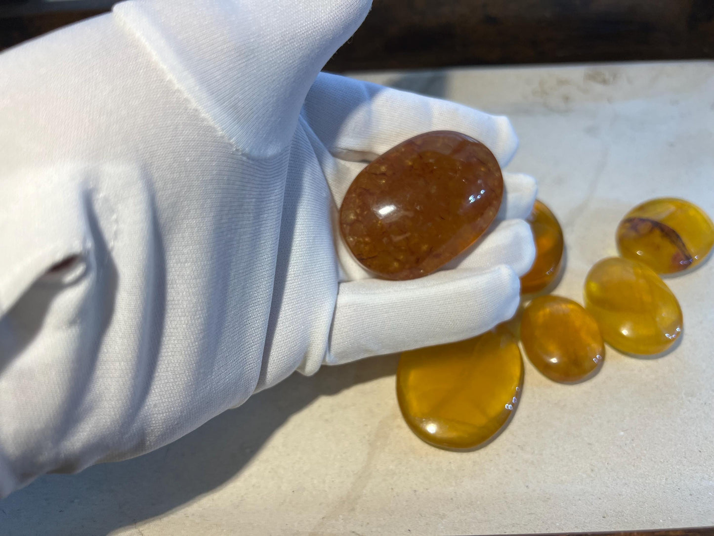 Yellow Fluorite Palm Natural Crystal Polished Worry Stone Home Decor Anxiety Pocket Distraction Meditation Gift Birthday Christmas