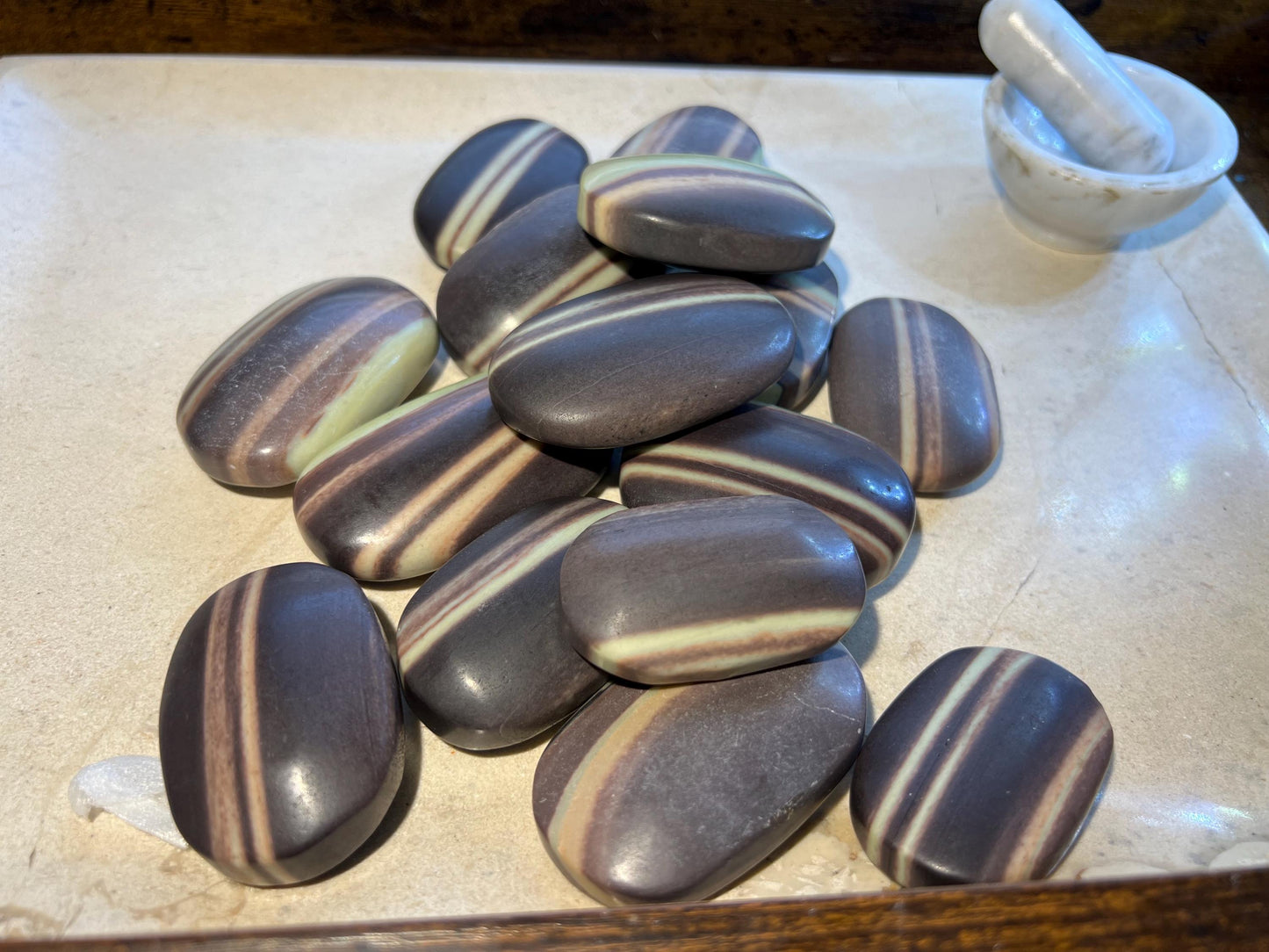 Purple Jade Natural Large Palm Stone Polished Carved Crystal Distraction Anxiety Christmas Holiday Decor Xmas Birthday Gift Birthday Worry