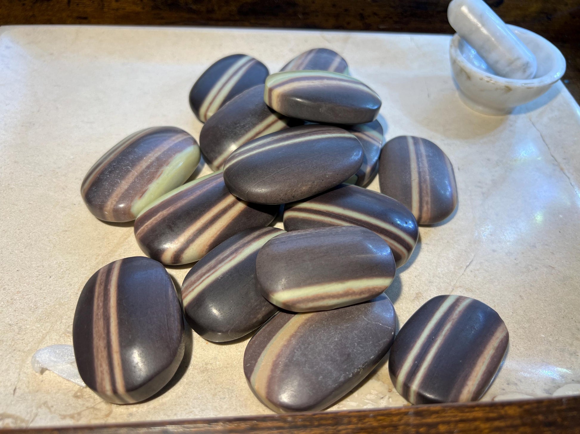 Purple Jade Natural Large Palm Stone Polished Carved Crystal Distraction Anxiety Christmas Holiday Decor Xmas Birthday Gift Birthday Worry