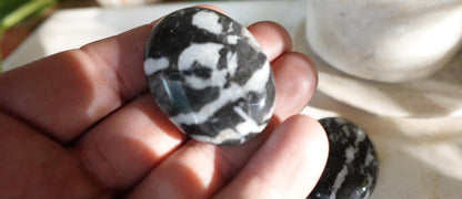 Zebra Jasper Palm Stone Natural Crystal Polished Worry Stone Home Decor Anxiety Pocket Distraction Meditation Gift Birthday Christmas