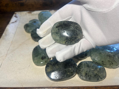 Raw Prehnite Crystal Palm Stone: Anxiety Relief Fidget Stone Home Decor Worry Pocket Stress Anxiety Palm Stone