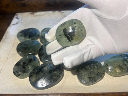Raw Prehnite Crystal Palm Stone: Anxiety Relief Fidget Stone Home Decor Worry Pocket Stress Anxiety Palm Stone