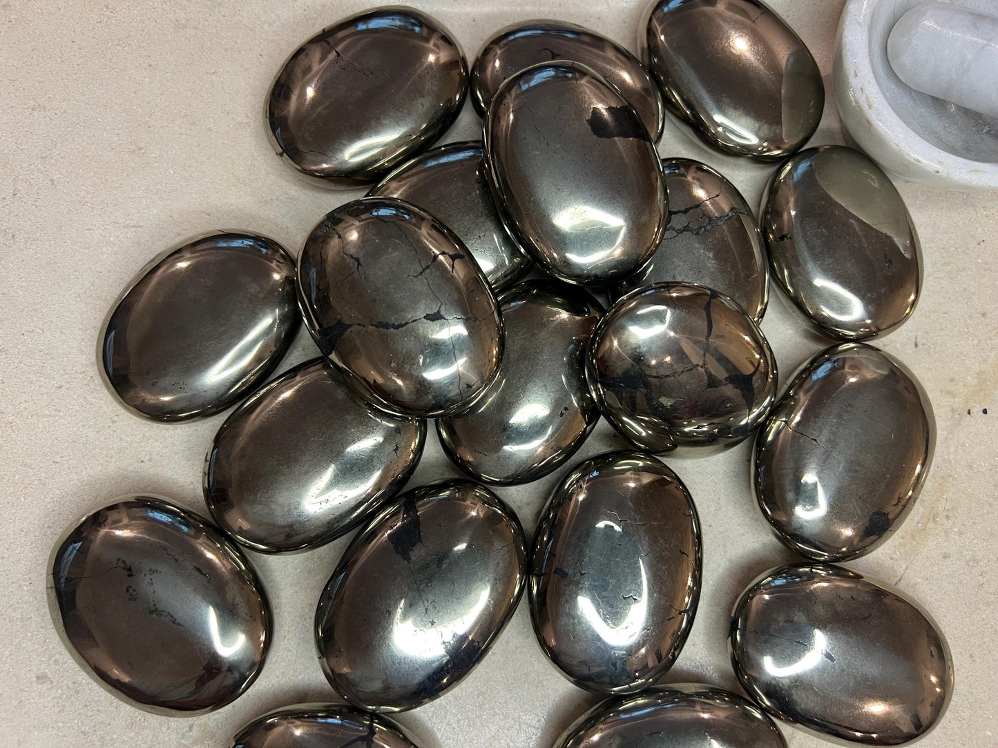 Iron Pyrite Palm Stone: Worry Stone, Stress Relief, Home Decor Home Decor Worry Pocket Stress Anxiety Palm Stone