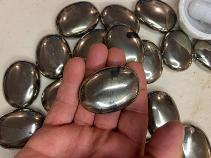 Iron Pyrite Palm Stone: Worry Stone, Stress Relief, Home Decor Home Decor Worry Pocket Stress Anxiety Palm Stone
