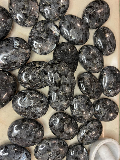 Polished Larvikite Palm Stone: Norwegian Moonstone Worry Stone Home Decor Worry Pocket Stress Anxiety Palm Stone