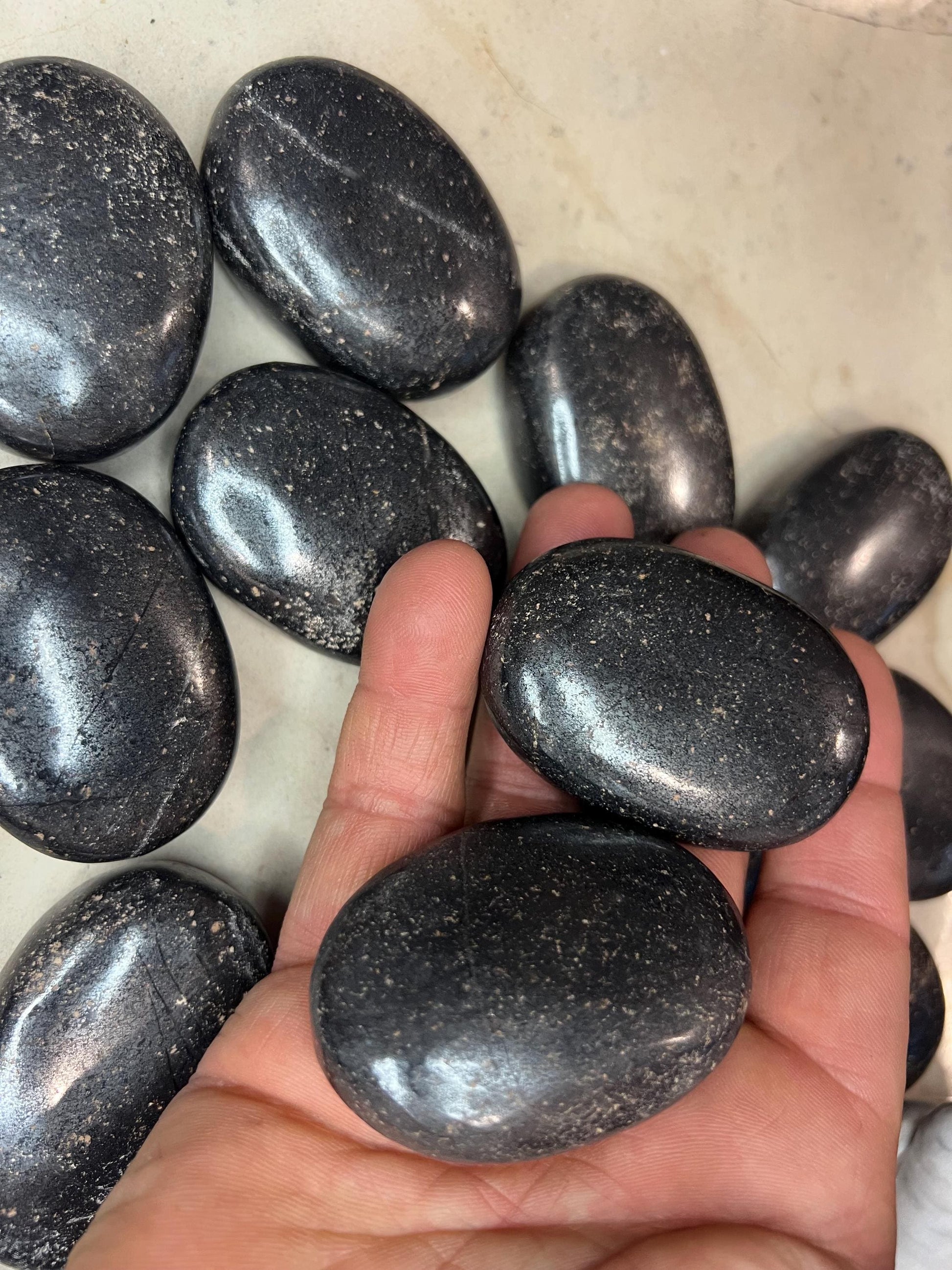 Magnetite Polished Palm Stone Pocket Anxiety Palm Christmas Xmas Anxiety Worry Meditation Home Decor Birthday Xmas Stress Relief Distraction