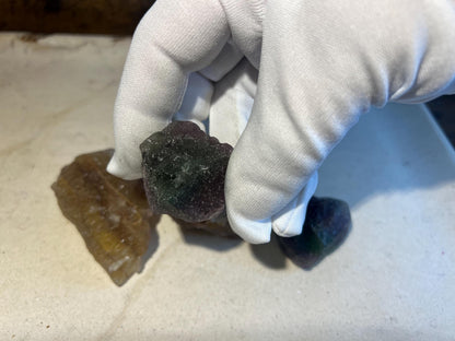 Raw Fluorite Crystal Set: Rainbow, Yellow, Candy - Home Decor
