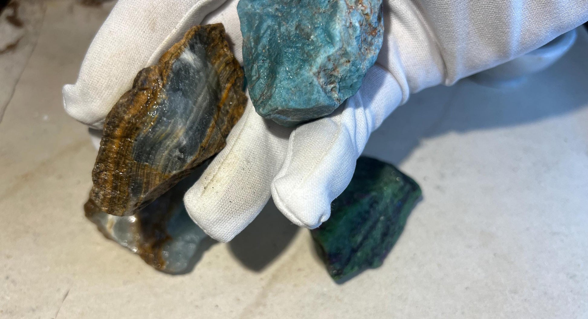 Raw Crystal Healing Power Pack: Blue Apatite, Ruby Fuchsite, Blue Onyx