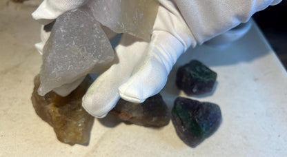 Raw Fluorite Crystal Set: Rainbow, Yellow, Candy - Home Decor