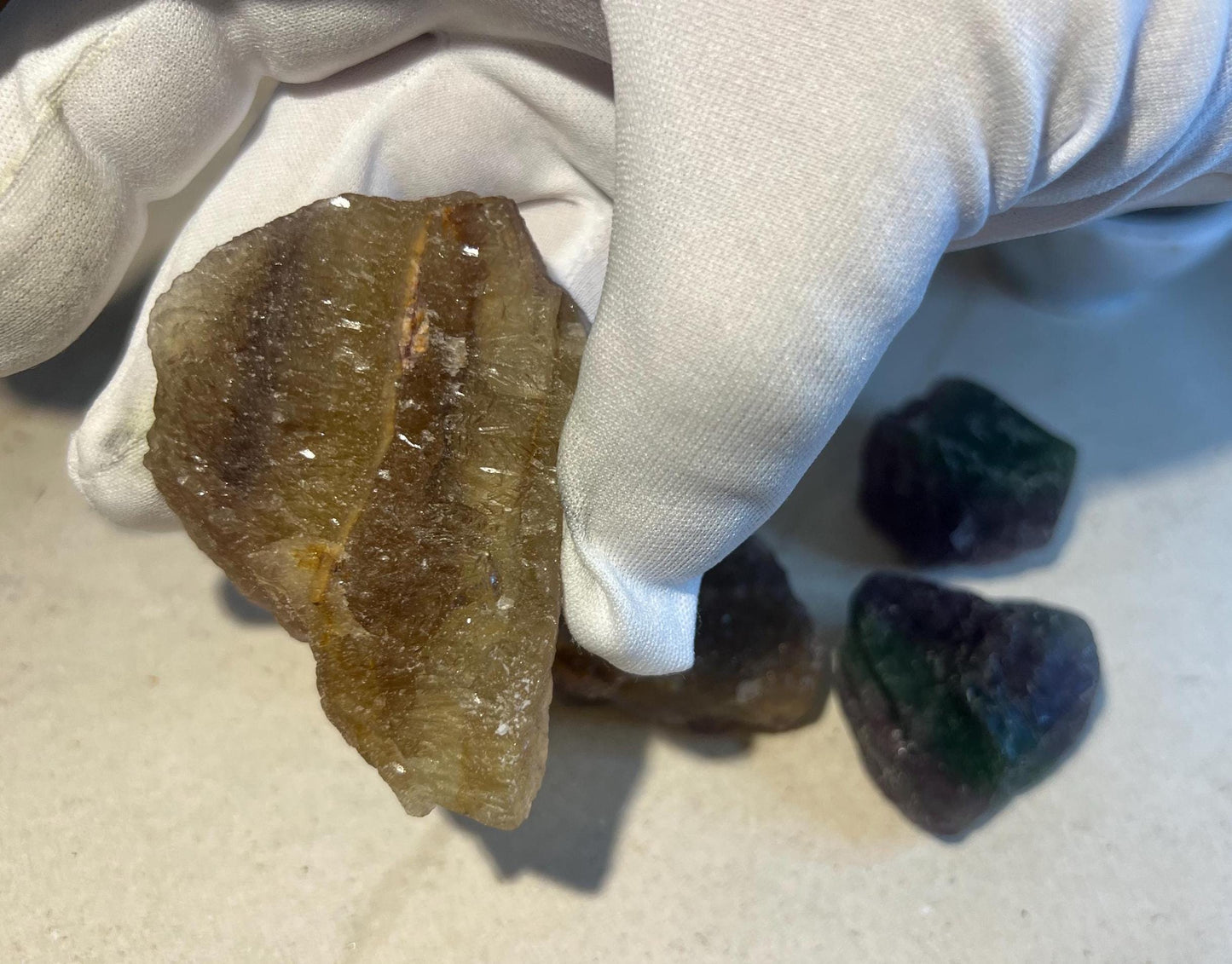 Raw Fluorite Crystal Set: Rainbow, Yellow, Candy - Home Decor
