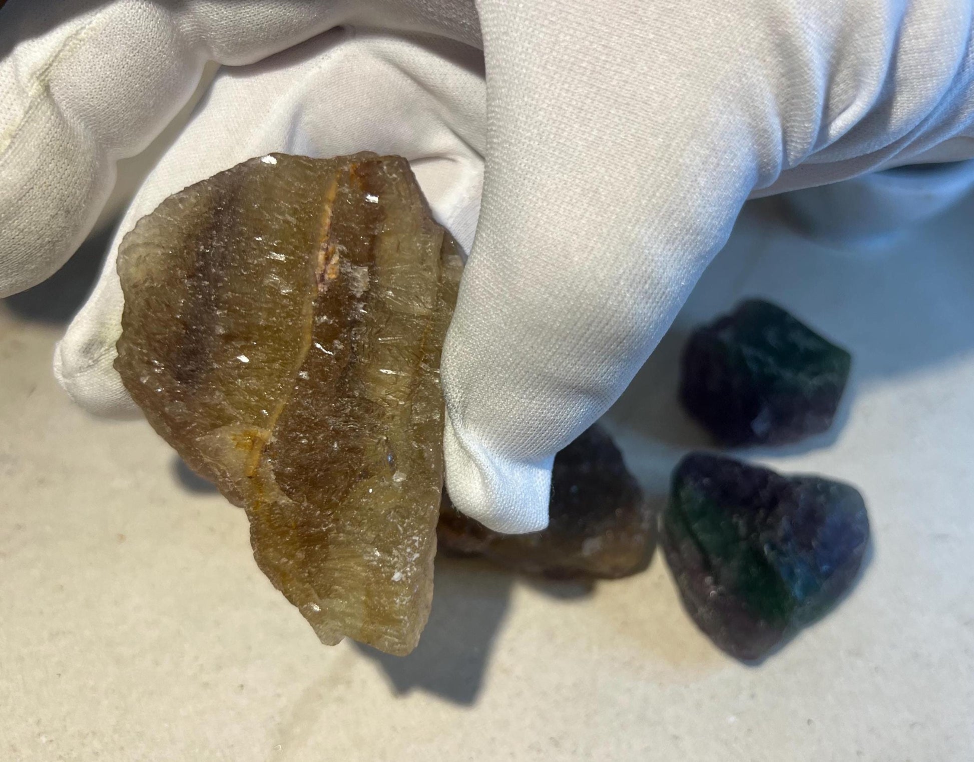 Raw Fluorite Crystal Set: Rainbow, Yellow, Candy - Home Decor