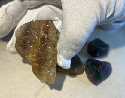 Raw Fluorite Crystal Set: Rainbow, Yellow, Candy - Home Decor
