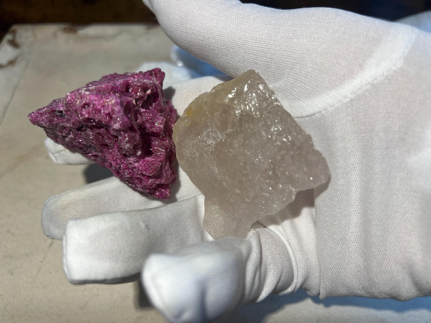 Peace & Courage Crystal Power Pack: Raw Ruby, Blue Quartz, White Jade