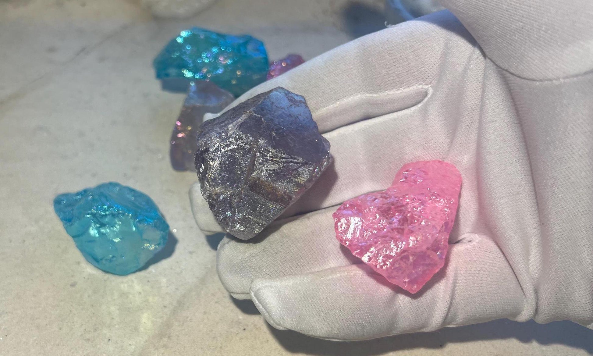 Spiritual Energy Power Pack Aura Blue Quartz Aura Amethyst and Angel Aura Quartz Personal Home Decor Focus Home Decor Birthday Gift Anxiety