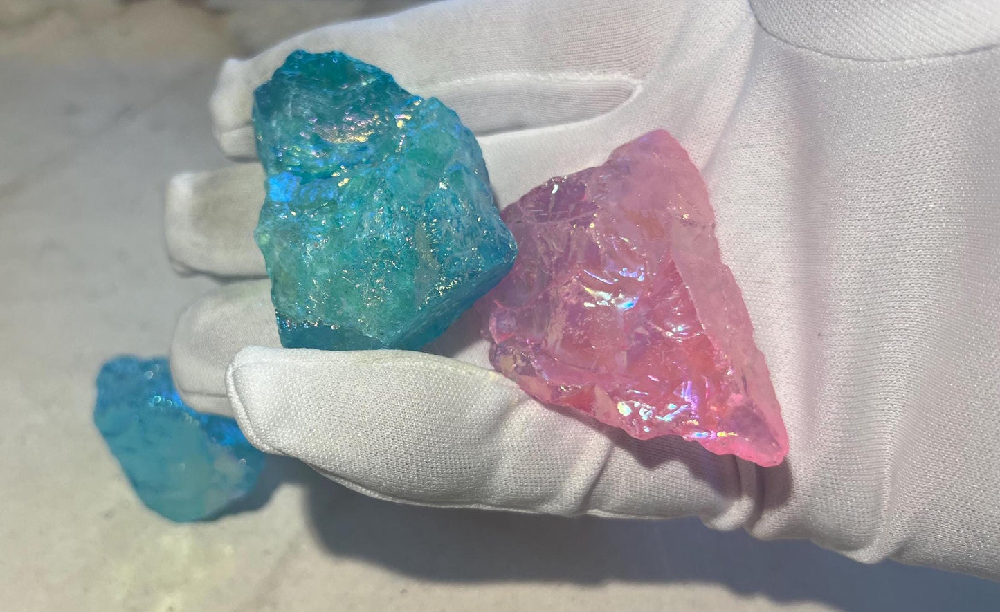 Raw Aura Quartz Crystal Power Pack, Spiritual Decor