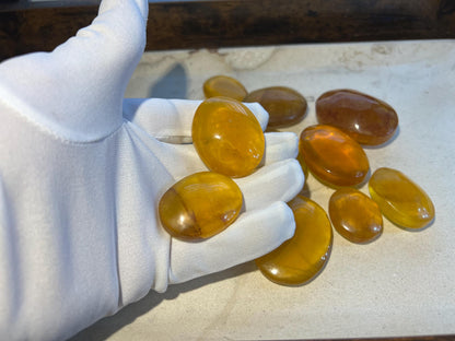 Yellow Fluorite Palm Natural Crystal Polished Worry Stone Home Decor Anxiety Pocket Distraction Meditation Gift Birthday Christmas