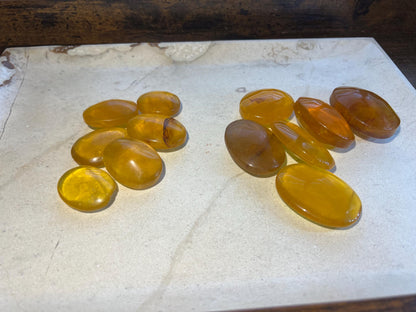 Yellow Fluorite Palm Natural Crystal Polished Worry Stone Home Decor Anxiety Pocket Distraction Meditation Gift Birthday Christmas