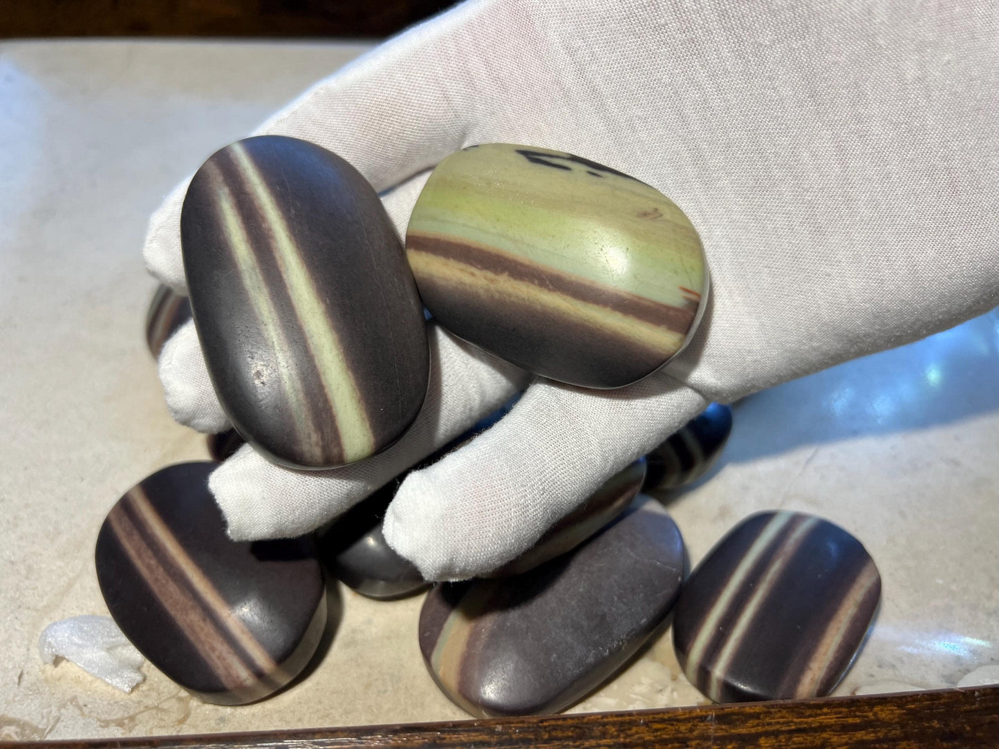 Purple Jade Natural Large Palm Stone Polished Carved Crystal Distraction Anxiety Christmas Holiday Decor Xmas Birthday Gift Birthday Worry