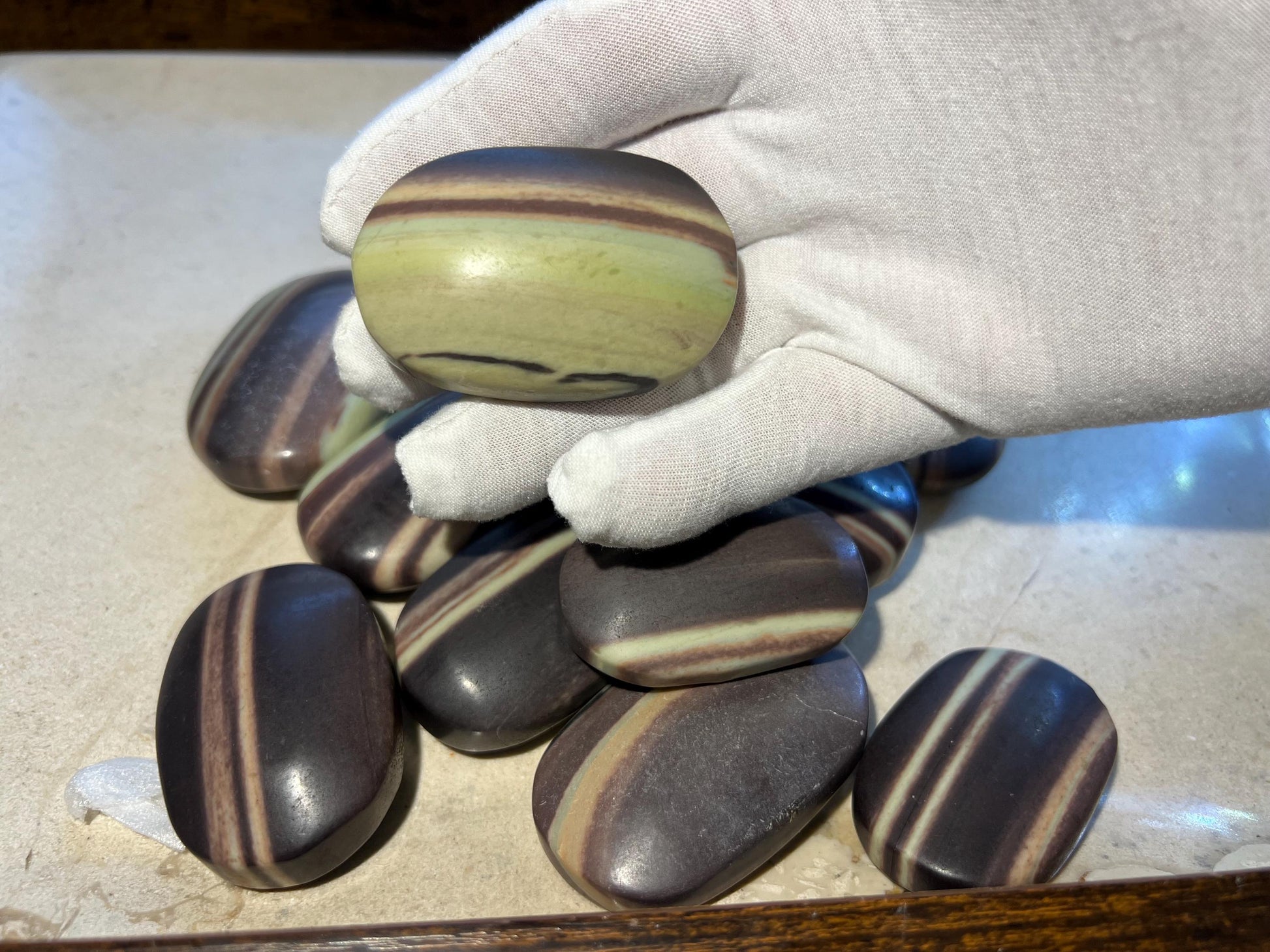 Purple Jade Natural Large Palm Stone Polished Carved Crystal Distraction Anxiety Christmas Holiday Decor Xmas Birthday Gift Birthday Worry