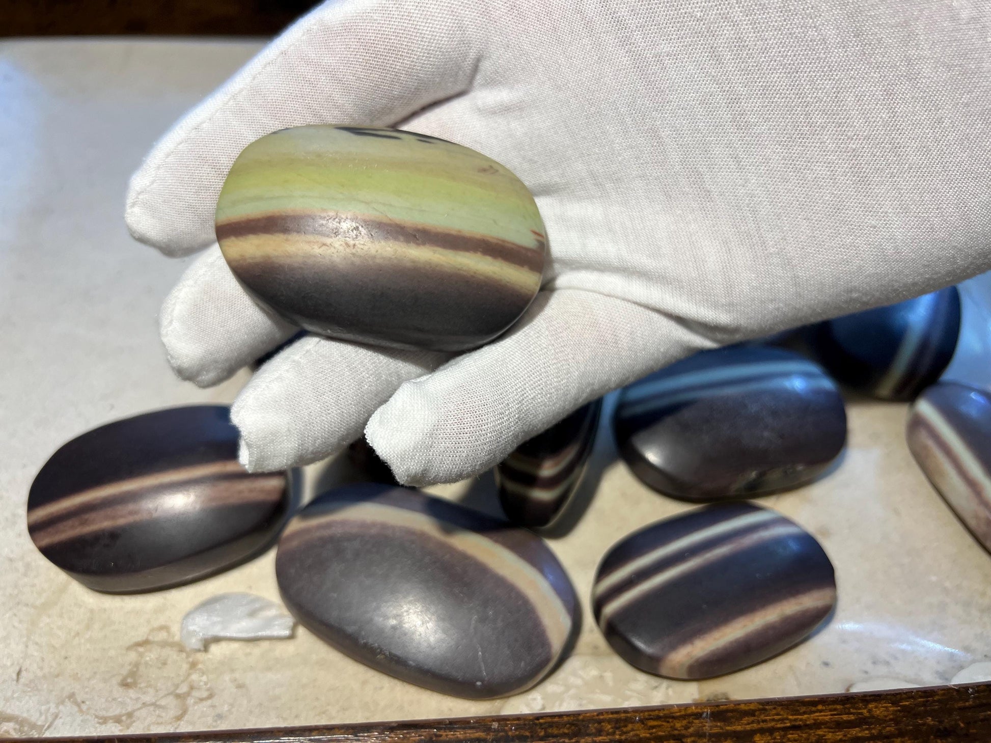 Purple Jade Natural Large Palm Stone Polished Carved Crystal Distraction Anxiety Christmas Holiday Decor Xmas Birthday Gift Birthday Worry