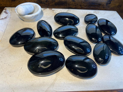 Rainbow Obsidian Palm Stone: Polished Crystal for Anxiety, Meditation Home Decor Worry Pocket Stress Anxiety Palm Stone