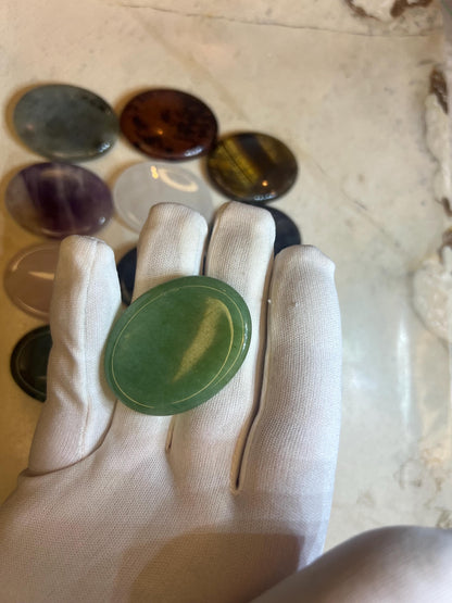 Polished Gemstone Worry Stone: Chakra Palm Stone for Stress Relief