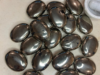 Iron Pyrite Palm Stone: Worry Stone, Stress Relief, Home Decor Home Decor Worry Pocket Stress Anxiety Palm Stone