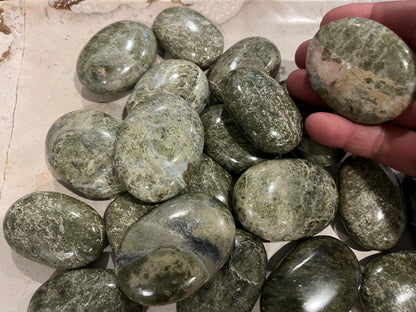 Norwegian Vesuvianite Polished Palm Natural Crystal Polished Worry Home Decor Anxiety Pocket Distraction Meditation Gift Birthday Christmas
