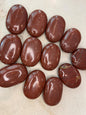 Indian Red Jasper Palm Stone, Polished Carved Crystal, Home Decor Anxiety Pocket Stone Home Decor Worry Pocket Stress Anxiety Palm Stone