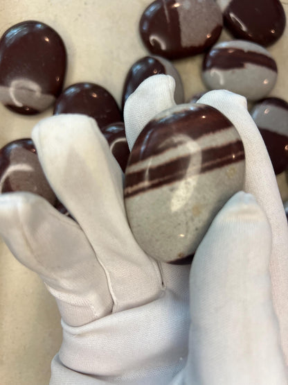 Narmada Palm Stone: Polished Indian Crystal for Meditation Home Decor Worry Pocket Stress Anxiety Palm Stone