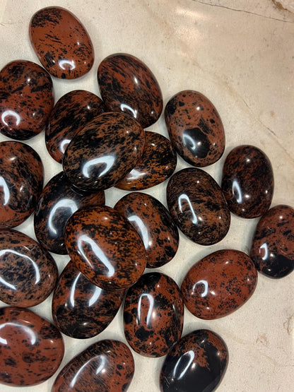 Polished Mahogany Obsidian Palm Stone: Chakra Worry Stone Home Decor Worry Pocket Stress Anxiety Palm Stone