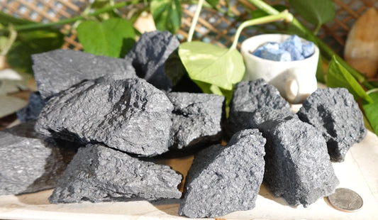 Raw Shungite Crystals: Untreated Carbon Stone, EMF Protection, Home Decor