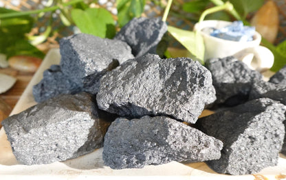 Raw Shungite Crystals: Untreated Carbon Stone, EMF Protection, Home Decor