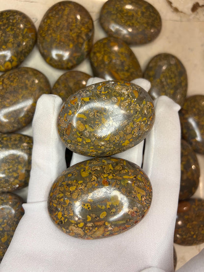 Ajooba Jasper Palm Stone: Polished Crystal for Meditation Home Decor Worry Pocket Stress Anxiety Palm Stone