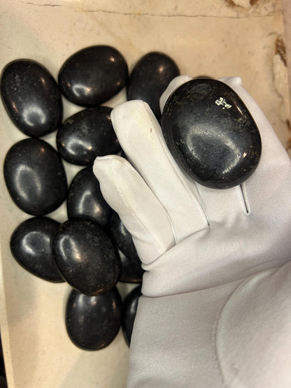 Nuummite Coppernite Palm Stone: Untreated Crystal for Anxiety & Home Decor Home Decor Worry Pocket Stress Anxiety Palm Stone