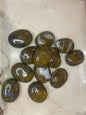 Indian Moss Agate Palm Stone: Polished Carved Crystal Decor Home Decor Worry Pocket Stress Anxiety Palm Stone