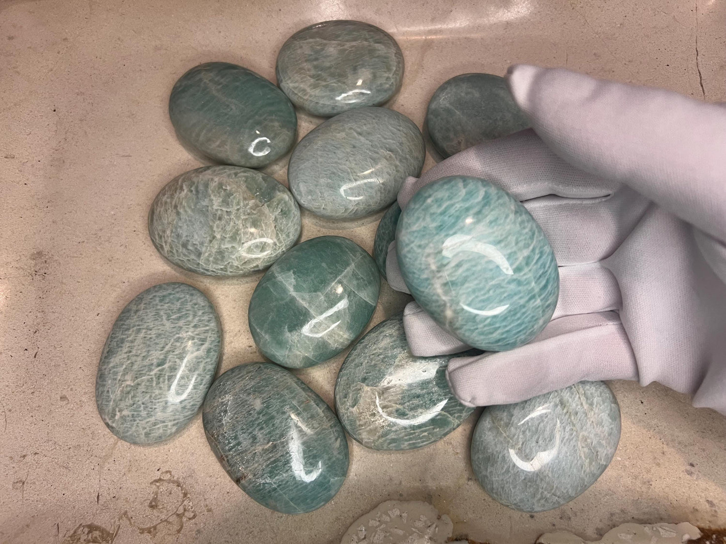 Amazonite Palm Stone: Polished Crystal for Meditation & Anxiety Relief Home Decor Worry Pocket Stress Anxiety Palm Stone
