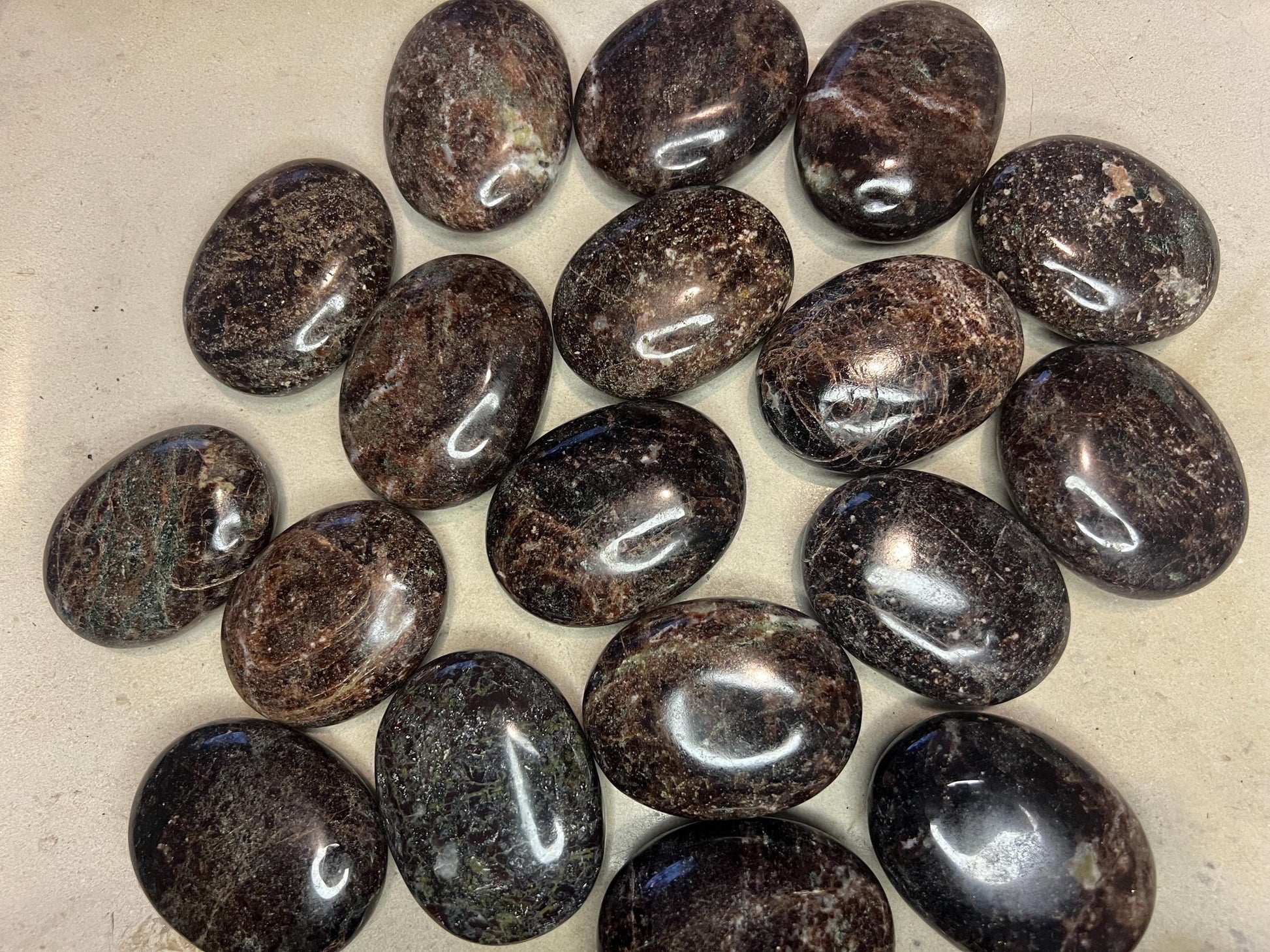 Indian Hessonite Garnet Palm Stone: Meditation Crystal Decor Home Decor Worry Pocket Stress Anxiety Palm Stone