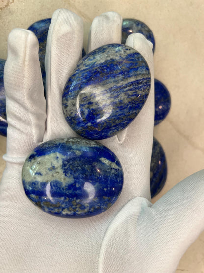 Afghan Lapis Lazuli Palm Stone: Polished Worry Stone, Meditation Decor Home Decor Worry Pocket Stress Anxiety Palm Stone