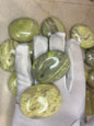 Indian Serpentine Palm Stone: Polished Worry Stone, Meditation Crystal Home Decor Worry Pocket Stress Anxiety Palm Stone
