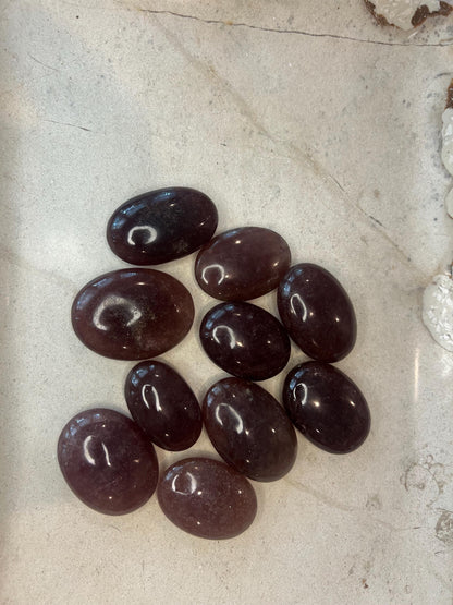 Madagascar Strawberry Quartz Palm Stone: Polished Worry Stone Home Decor Worry Pocket Stress Anxiety Palm Stone