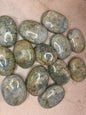 Mozambique Aquamarine Palm Stone: Polished Worry Stone, Chakra Decor Home Decor Worry Pocket Stress Anxiety Palm Stone