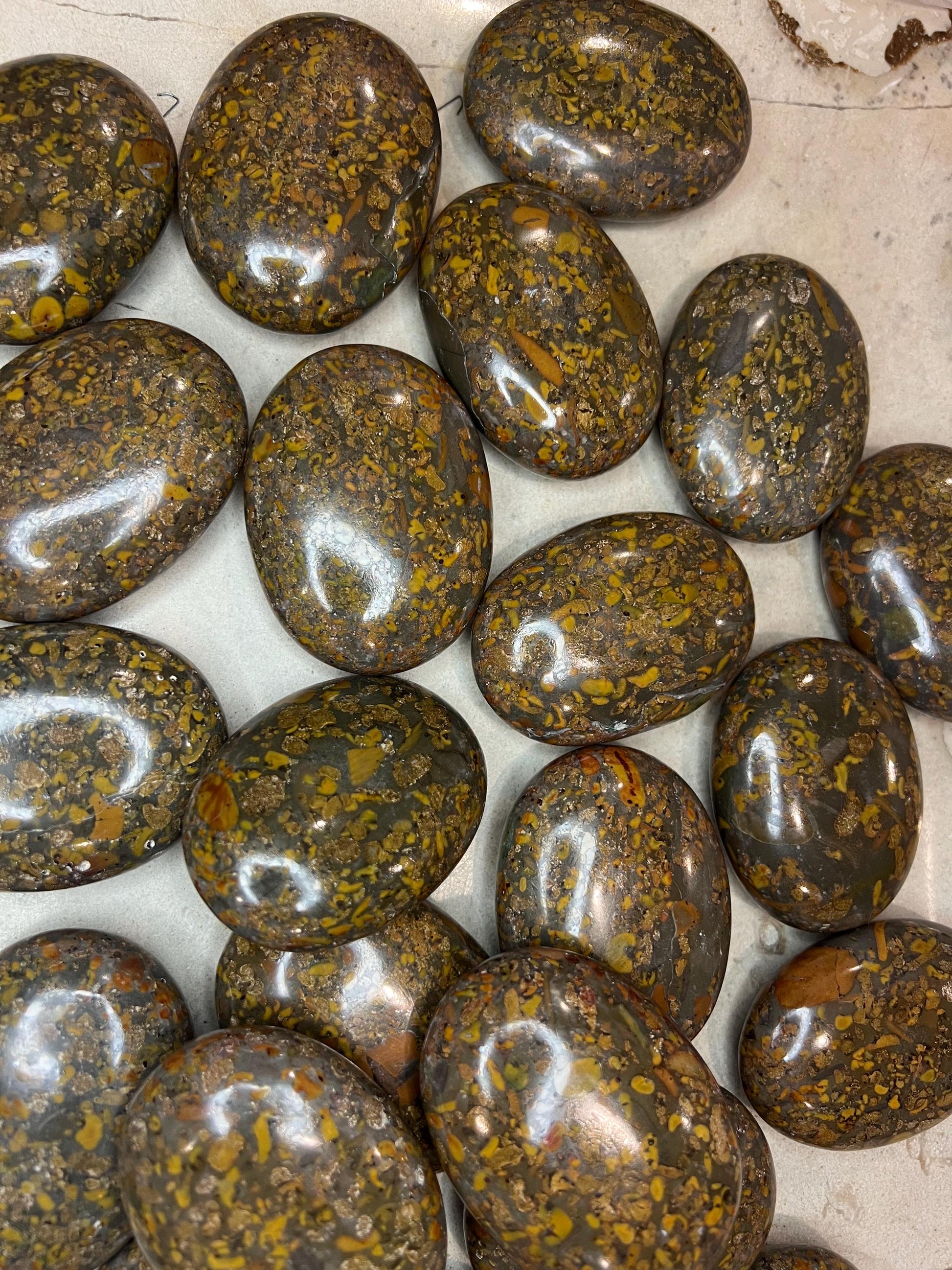 Rajasthan Ajooba Jasper Picture Jasper Natural Palm Stone Smooth Polished Carved Crystal Worry Anxiety Distraction Meditation Christmas Gift