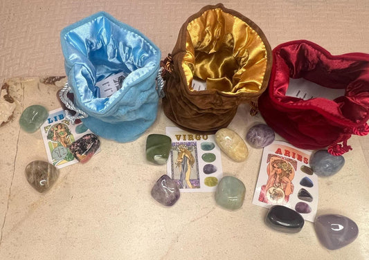 Zodiac Crystal Set: Tumbled Gemstones, Birthday Gift