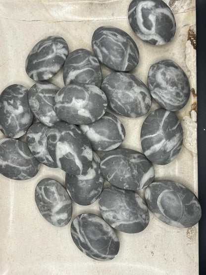 Texas Shell Stone Fossil: Polished Palm Worry Stone, Home Decor Home Decor Worry Pocket Stress Anxiety Palm Stone